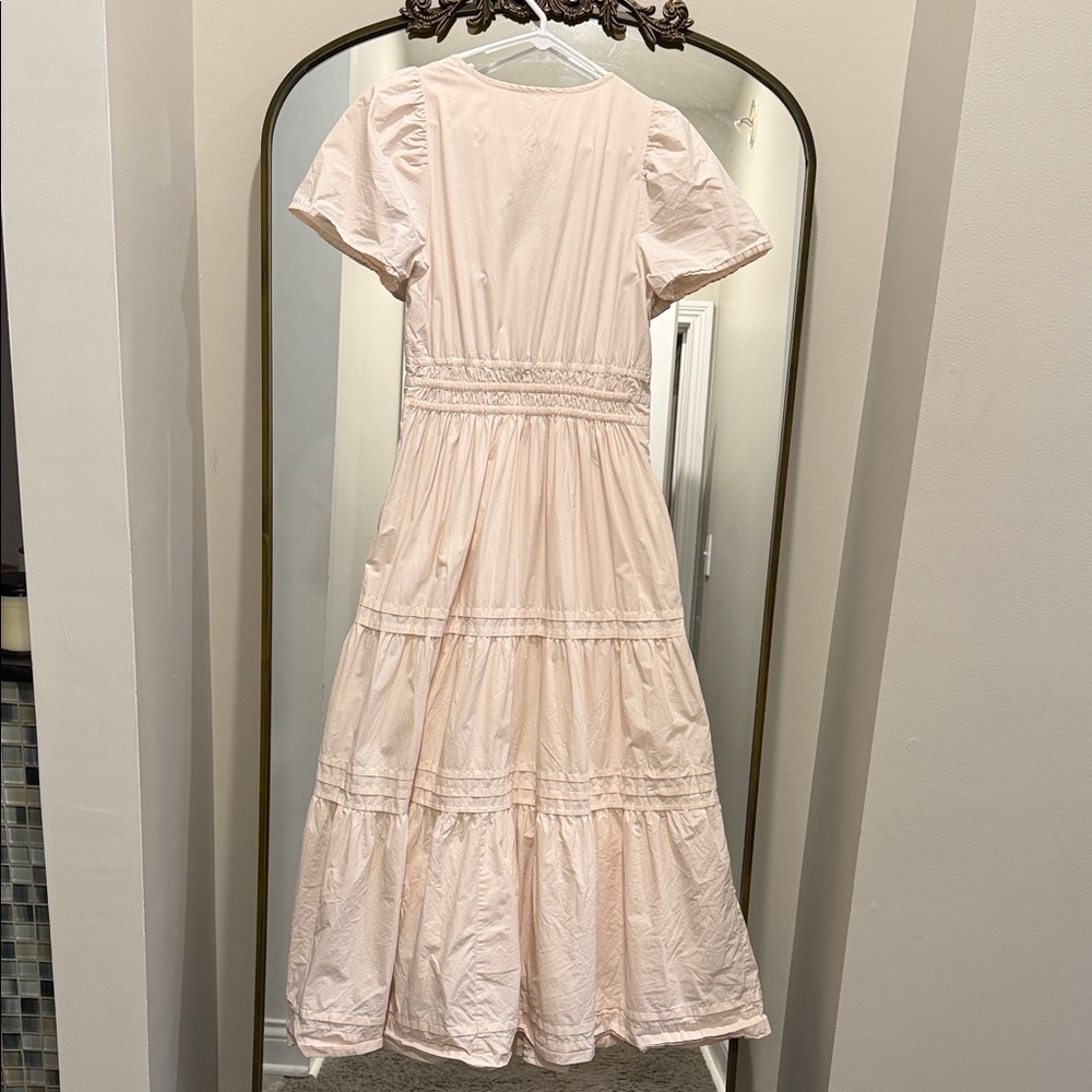 Anthropologie Pale Blush Tiered V-Neck The Somerset Maxi dress small - Picture 5 of 7
